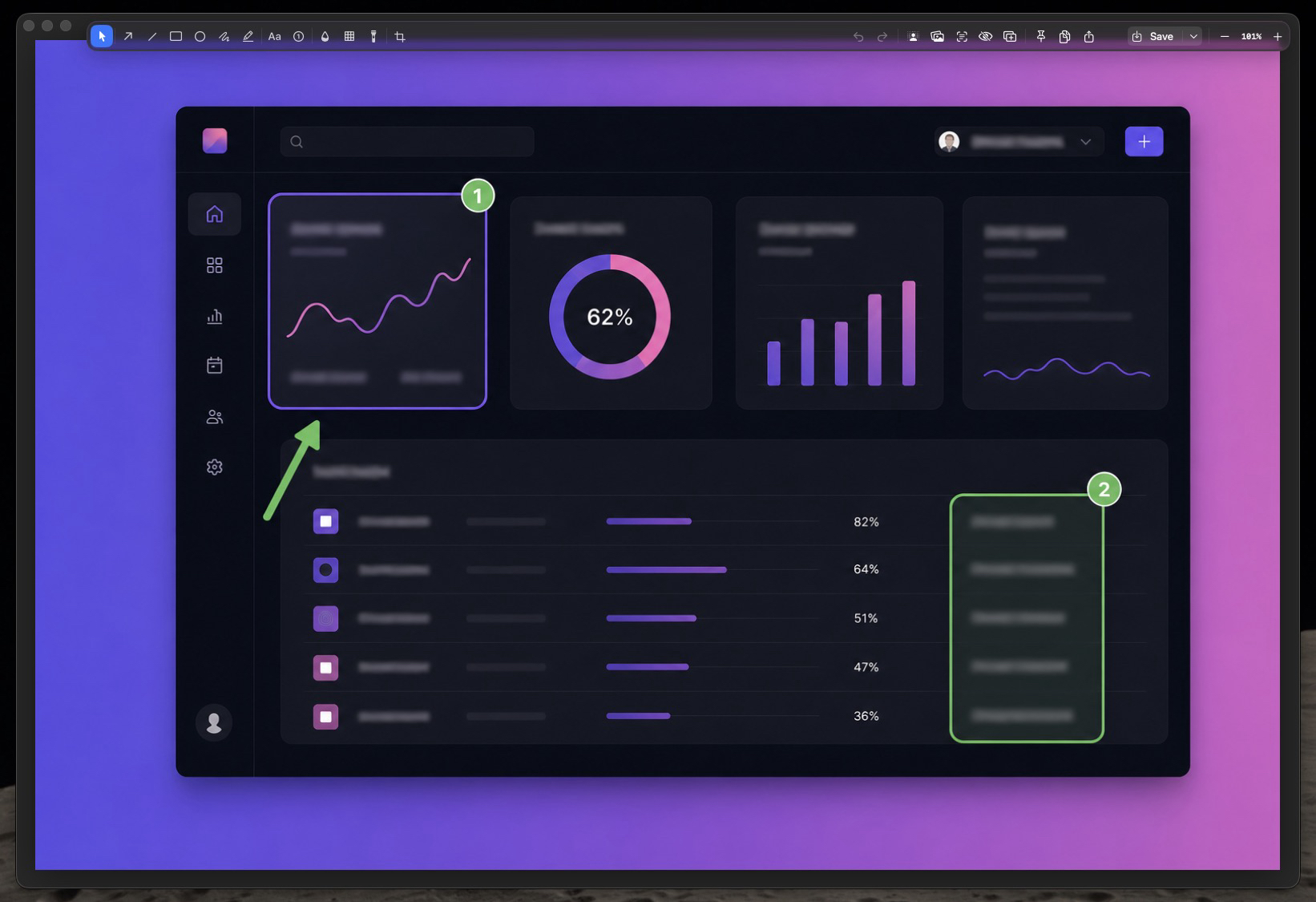 Show & Tell capture controls and Quick Access shelf on macOS